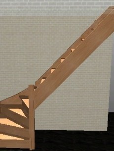 trappen met kwartslag onder